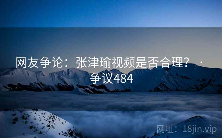 网友争论：张津瑜视频是否合理？ · 争议484